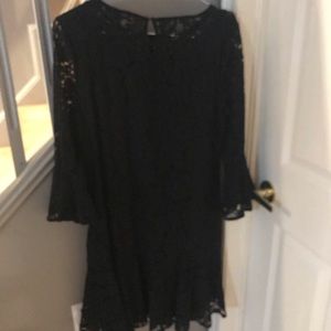 Black lace dress with scalloped bottom